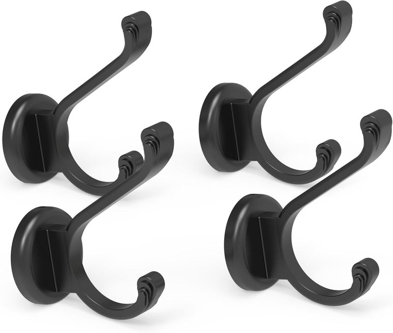 Ant Mag Magnetic Hooks Heavy Duty 140lbs Neodymium Magnet Wall Hooks for Hanging Coats Robes Backpacks Bags Hats Keys Mugs Cups Towels Pack of 4 - Image 1